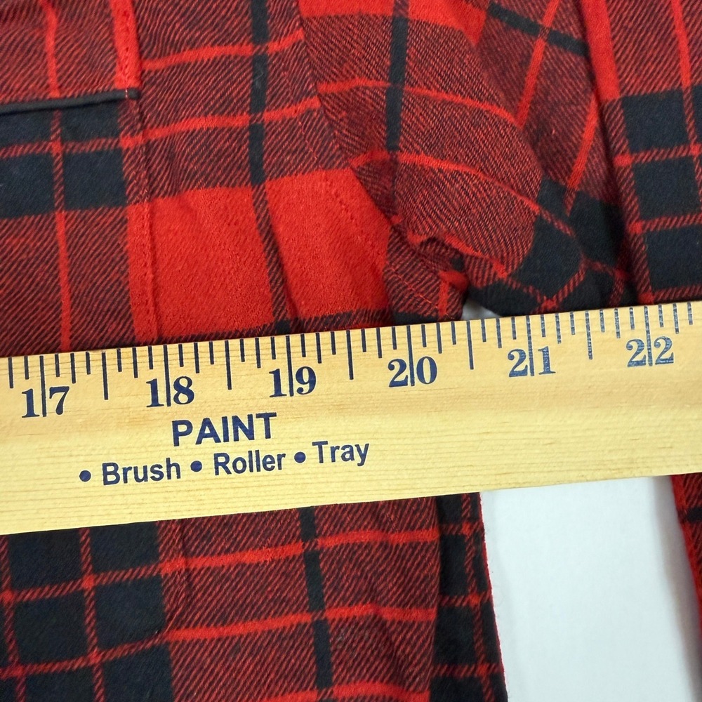 Polo Ralph Lauren Flannel Sleep Shirt Mens Medium Red Black Plaid Pajama Top - Picture 5 of 7